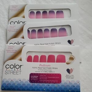 Color Street Pedicure Nail Strips in Bold Pink